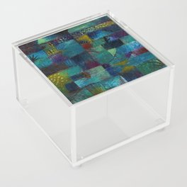 Terraced garden tropical floral Pacific blue abstract landscape painting by Paul Klee Acrylic Box