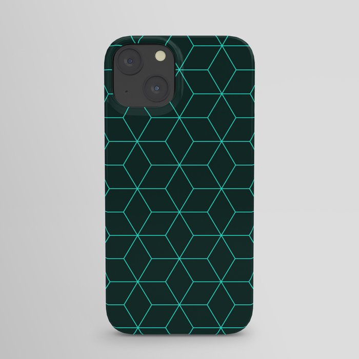 Cube Pattern 01 Green iPhone Case