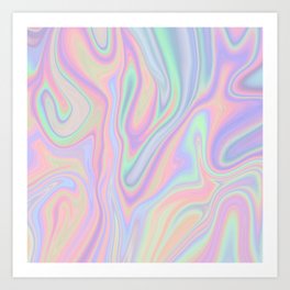 Liquid Colorful Abstract Rainbow Paint Art Print