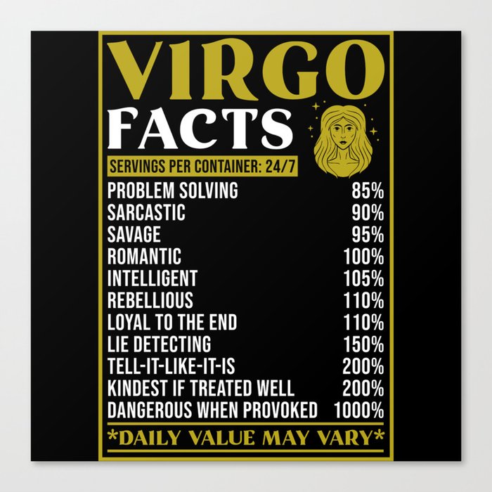 Virgo Star Sign Gift Facts Canvas Print
