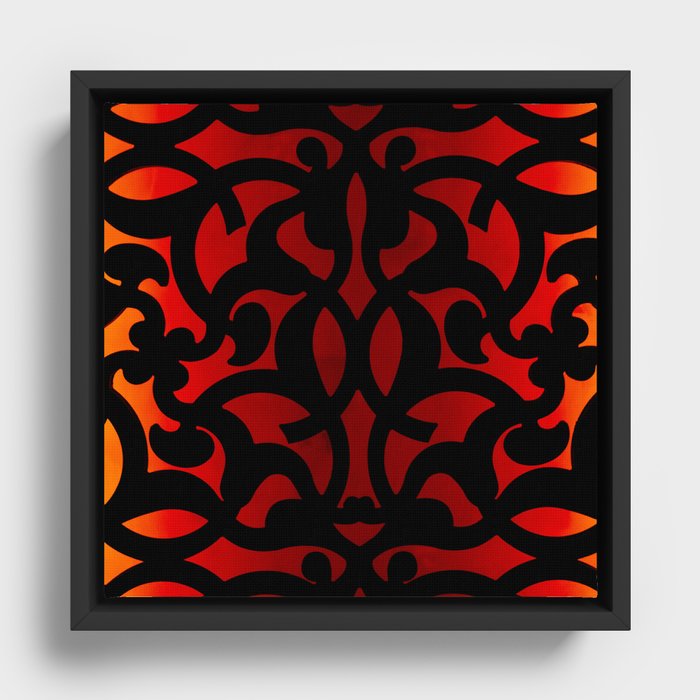 Orange and Black Idea Framed Canvas