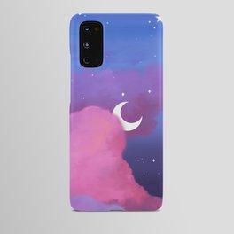 Aesthetic Pink and Purple Clouds with Stars Android Case