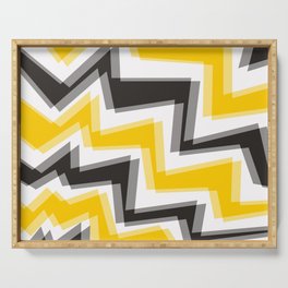 Shifted Yellow Zig-Zag "Abstracts" Serving Tray
