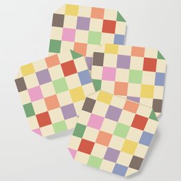 Colorful Checkered Pattern Coaster