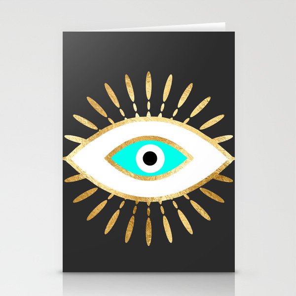 evil eye gold foil print Stationery Cards