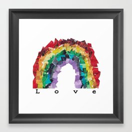 Rainbow Love collage Framed Art Print