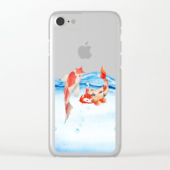 Happy koi fish- fishes sea water lake Clear iPhone Case