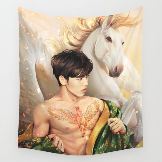 Dongwoo With The Pegasus Tattoo Wall Tapestry By Shobey1kanoby