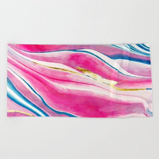 Handmade Watercolor Vivids Beach Towel