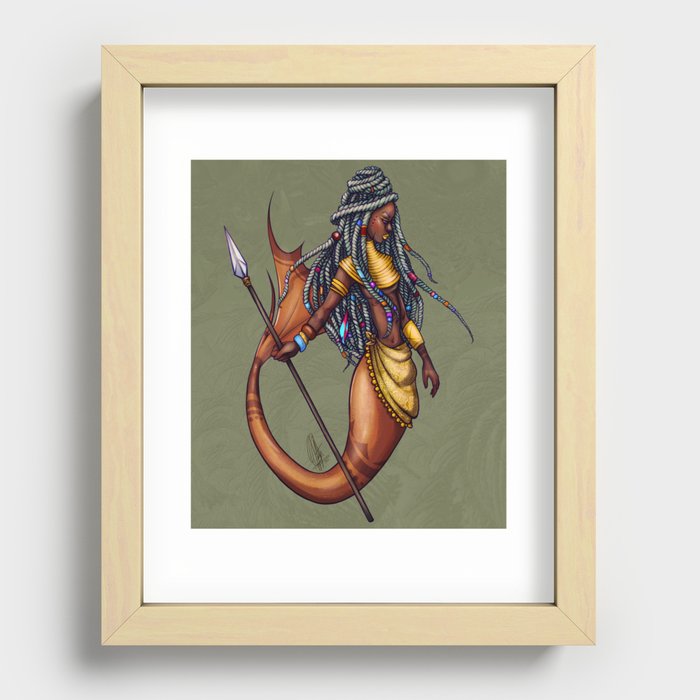 Tribal Mermaid Recessed Framed Print