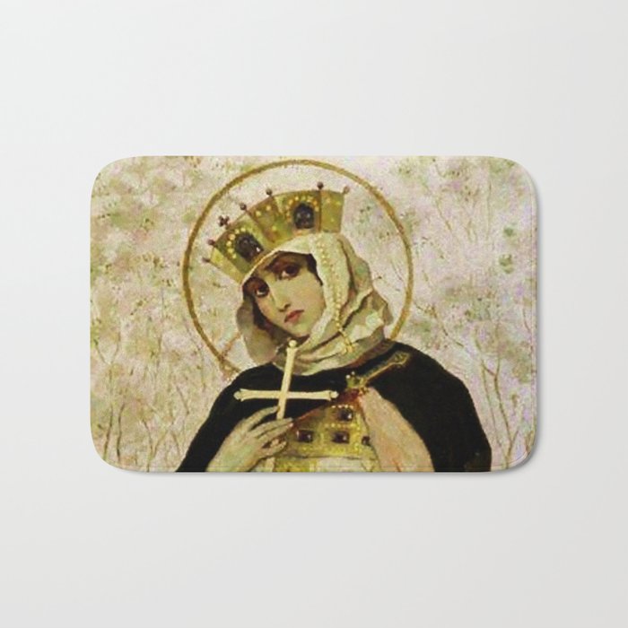 “St Olga” by Mikhail Nesterov Bath Mat