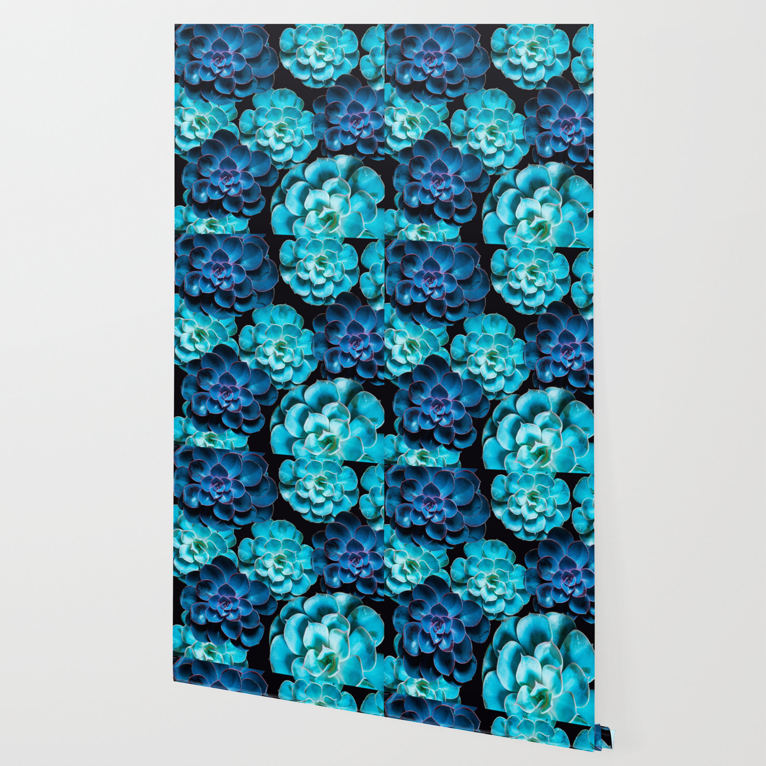 Succulent Plants In Blue And Turquoise Color Decor Society6