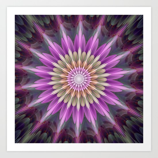 Bright shining fantasy flower Art Print