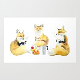 A Foxy Conversation Art Print