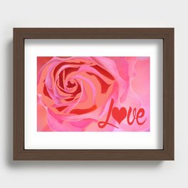 Rose Love Art Red Recessed Framed Print