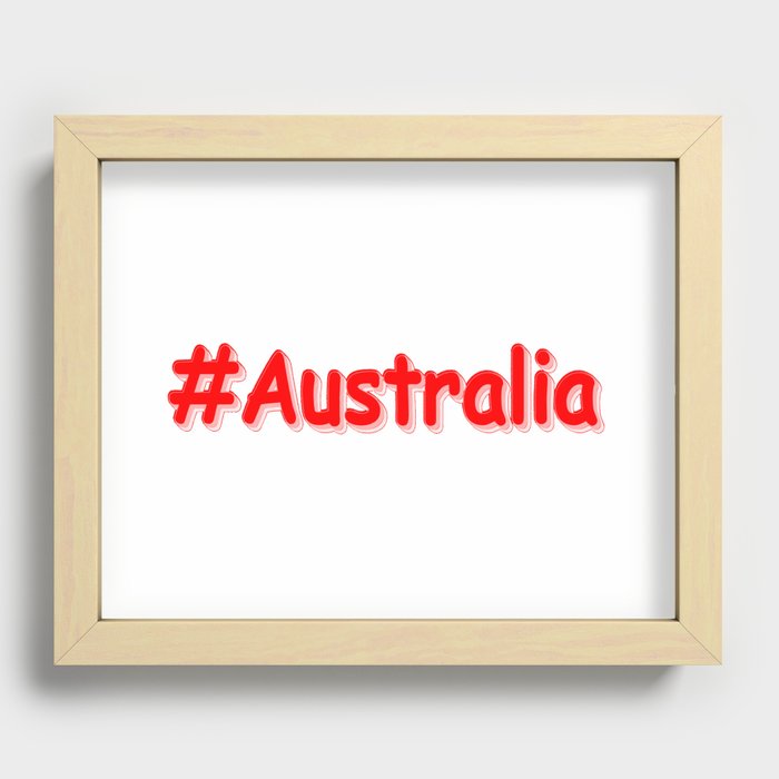 "#Australia" Cute Design. Buy Now Recessed Framed Print