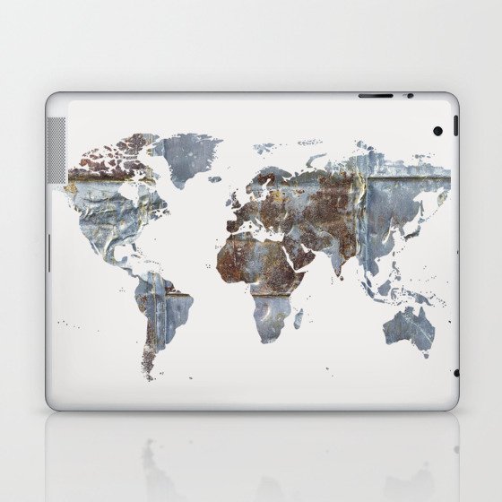 World Map(metal) Laptop & iPad Skin