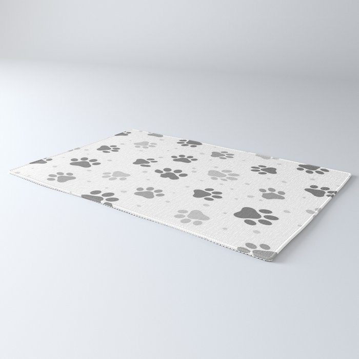 Black, White and Grey Cute Dog Paws Print. Wrapping Paper by Bynelo