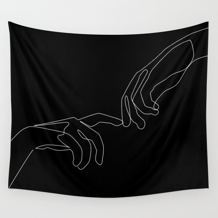 Touch in dark Wall Tapestry
