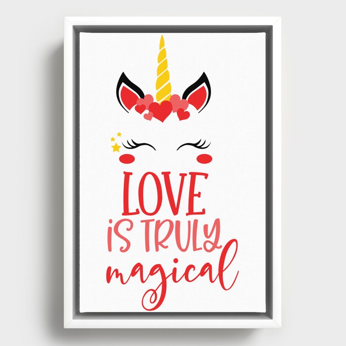 Love Is Truly Magical Unicorn Framed Canvas