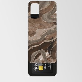 Brown Marble Agate Gold Glitter Glam #2 (Faux Glitter) #decor #art #society6 Android Card Case