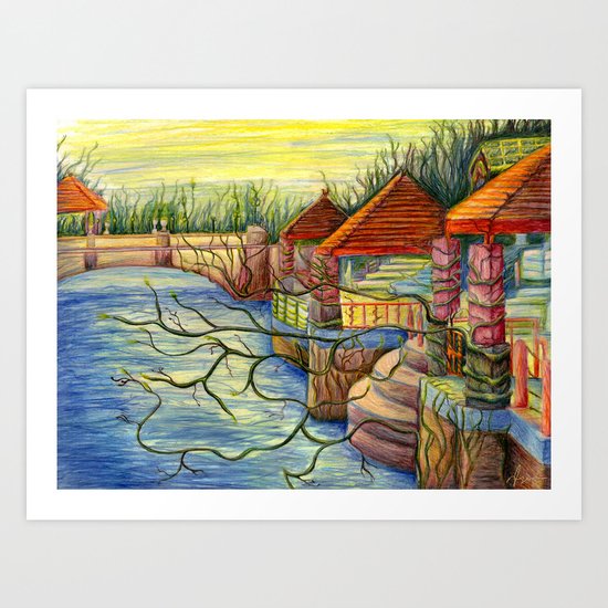 Pulling You In - Colored Pencil Drawing Art Print