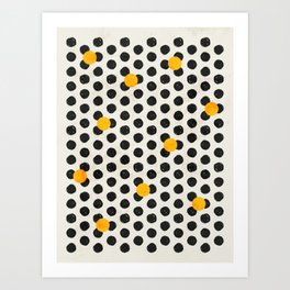Brushed Strokes | Abstract Mid-Century Dots Pattern Art Print