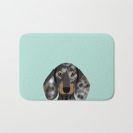 Doxie Dachshund merle dapple dog cute must have dog accessories dog gifts cute doxies dachshunds des Bath Mat