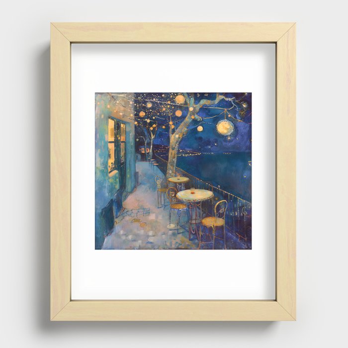 Cafe with an Ocean View Recessed Framed Print
