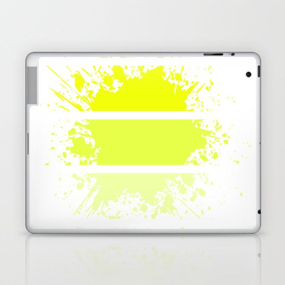 Paint Splashes - neon yellow Laptop & iPad Skin