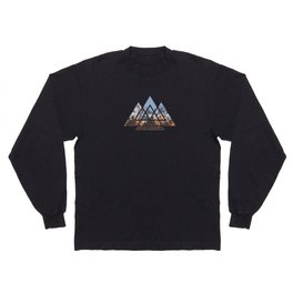 Mountain Landscape Geometric Long Sleeve T-shirt