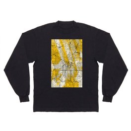 Akron USA - Yellow City Map Long Sleeve T-shirt