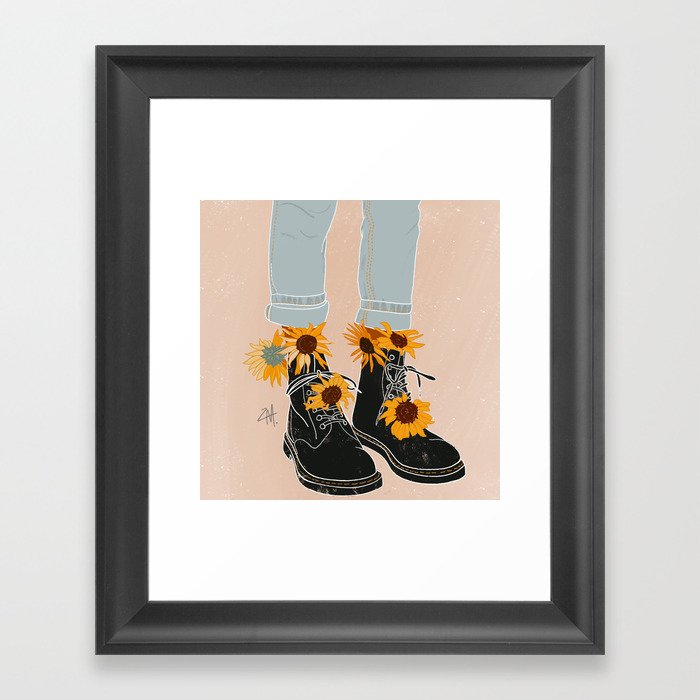 Flower Boots Framed Art Print by 