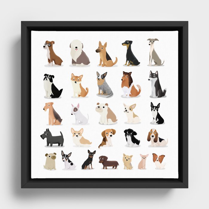 Dog Overload - Cute Dog Series Framed Canvas