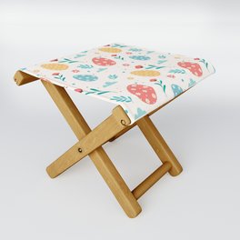 Happy Easter Vintage Red Egg Floral Collection Folding Stool