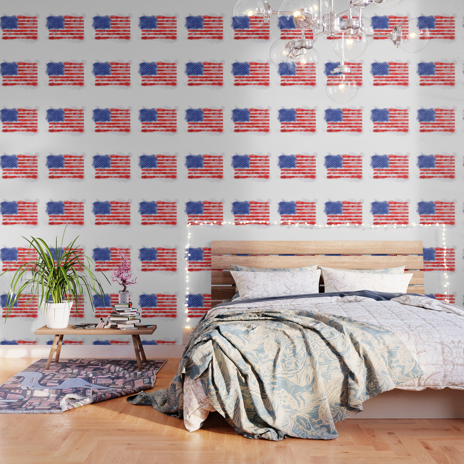Watercolor American Flag For Veterans And Patriots Wallpaper By Parazitgoodz Society6