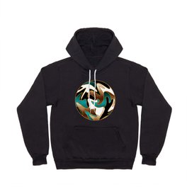 MCM Abstract Watercolor Waves // Gold, Teal, Brown, Black, White Hoody