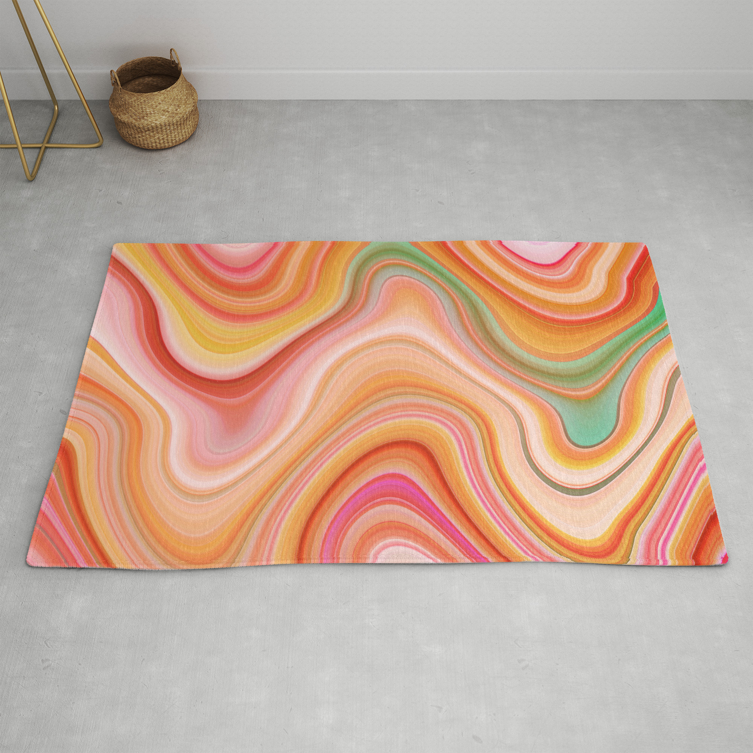 Bubble Gum Memories Abstract Pink Pattern Rug By Dominiquevari