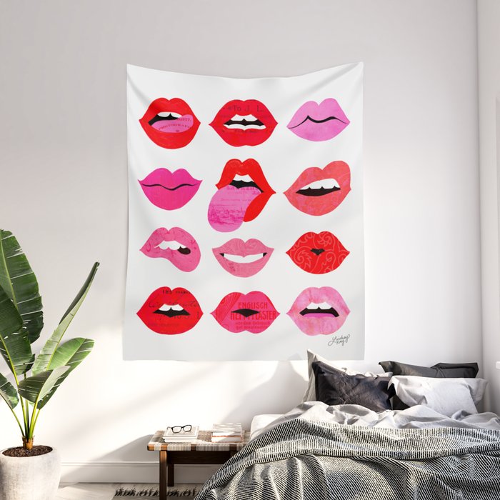 Lips of Love Wall Tapestry by Lindsey Kay Co Society6