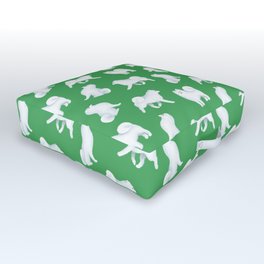 Samoyed Pattern (Green Background) Outdoor Floor Cushion