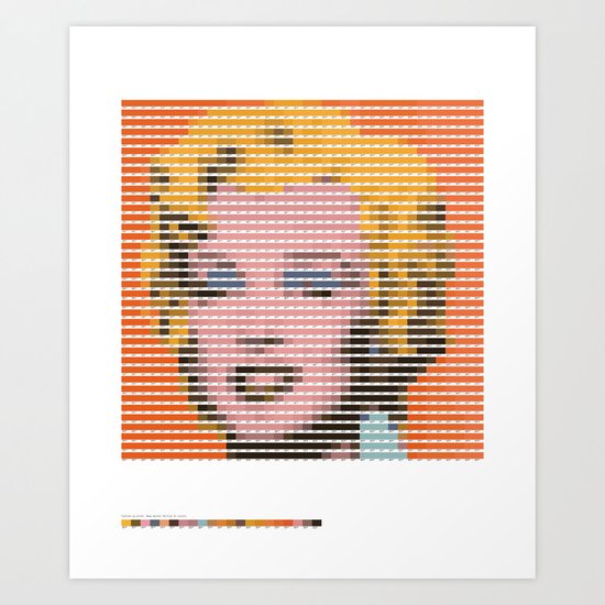 Pantone as pixel Marilyn Art Print