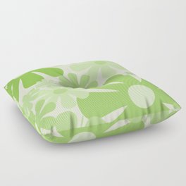 Retro 60s 70s Flowers Vintage Style Floral Pattern Lime Green Floor Pillow