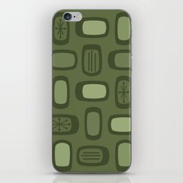 Midcentury MCM Rounded Rectangles Olive Green iPhone Skin