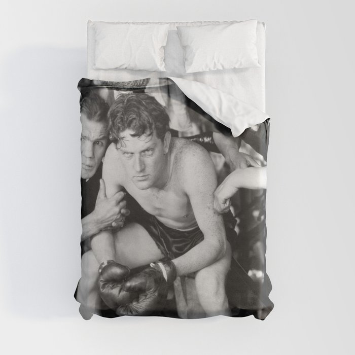 Boxer in corner with trainers Duvet Cover