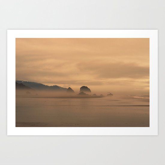 Foggy beach... Art Print