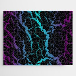 Cracked Space Lava - Purple/Cyan Jigsaw Puzzle