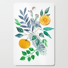 Painted watercolor oranges in nature Cutting Board