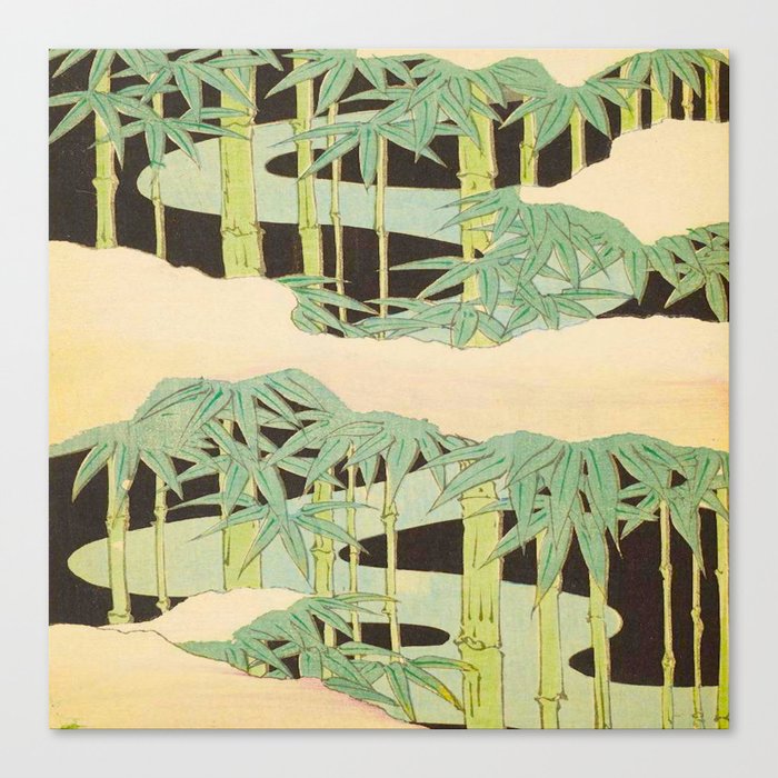 Shin-Bijutsukai – Japanese Design Bamboo At Night Canvas Print