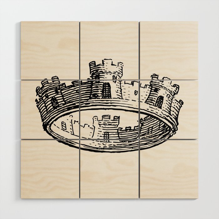 King's Crown Illustration Wood Wall Art
