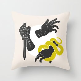 By The Hand Throw Pillow